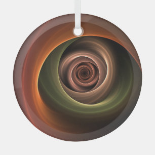 3D Spirale Abstrakt Warme Farben Modernes Fraktal  Ornament Aus Glas