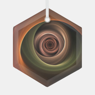 3D Spirale Abstrakt Warme Farben Modernes Fraktal Ornament Aus Glas
