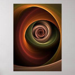 3D Spirale Abstrakt Warme Farben Modernes Fraktal  Poster