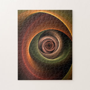 3D Spirale Abstrakt Warme Farben Modernes Fraktal Puzzle