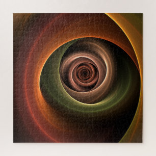 3D Spirale Abstrakt Warme Farben Modernes Fraktal  Puzzle
