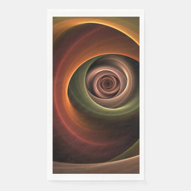 3D Spirale Abstrakt Warme Farben Modernes Fraktal  Serviette (Vorderseite)