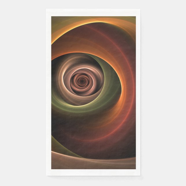 3D Spirale Abstrakt Warme Farben Modernes Fraktal  Serviette (Vorderseite)
