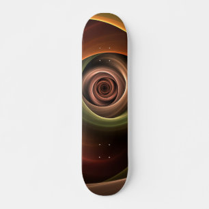 3D Spirale Abstrakt Warme Farben Modernes Fraktal Skateboard