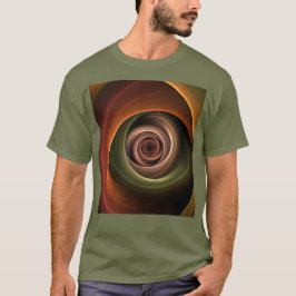 3D Spirale Abstrakt Warme Farben Modernes Fraktal  T-Shirt