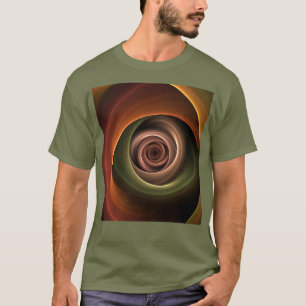 3D Spirale Abstrakt Warme Farben Modernes Fraktal  T-Shirt