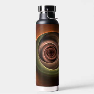3D Spirale Abstrakt Warme Farben Modernes Fraktal Trinkflasche