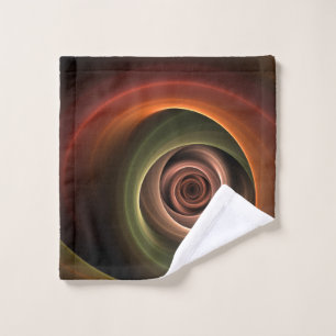 3D Spirale Abstrakt Warme Farben Modernes Fraktal Waschlappen