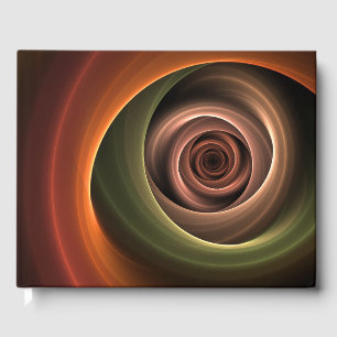 3D-Spirale Abstrakte Warme Farben Moderne Fraktal- Gästebuch