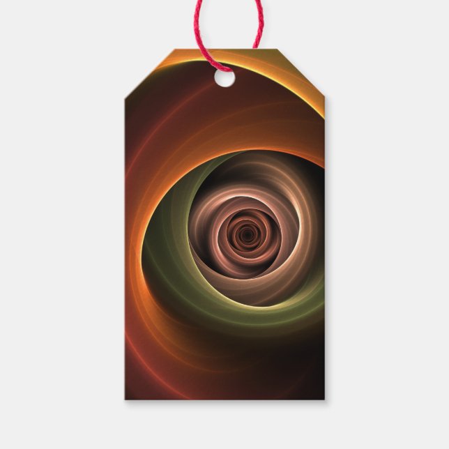 3D-Spirale Abstrakte Warme Farben Moderne Fraktal- Geschenkanhänger (Vorderseite)