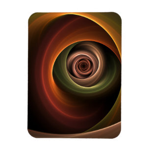 3D-Spirale Abstrakte Warme Farben Moderne Fraktal- Magnet