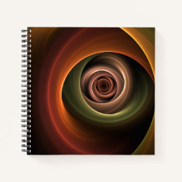3D-Spirale Abstrakte Warme Farben Moderne Fraktal- Notizbuch
