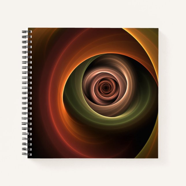 3D-Spirale Abstrakte Warme Farben Moderne Fraktal- Notizbuch (Vorderseite)