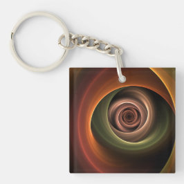 3D-Spirale Abstrakte Warme Farben Moderne Fraktal- Schlüsselanhänger