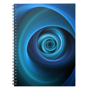 3D-Spirale Blaue Farben Moderne abstrakte Fraktalk Notizblock
