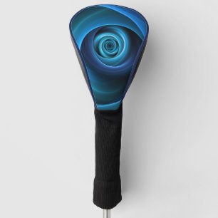 3D-Spirale Blautöne Moderne Abstrakte Fractal-Kuns Golf Headcover