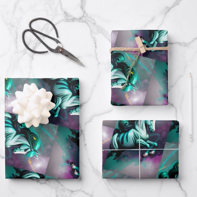 3D Spirit Pony 24 Geschenkpapier Set (Vorderseite)