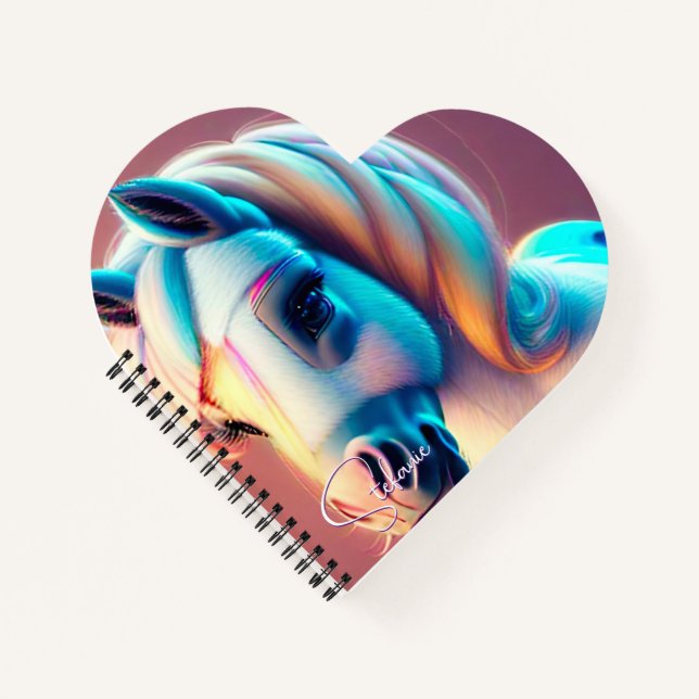 3D Spirit Pony 3 Herz Notizbuch (Vorderseite)