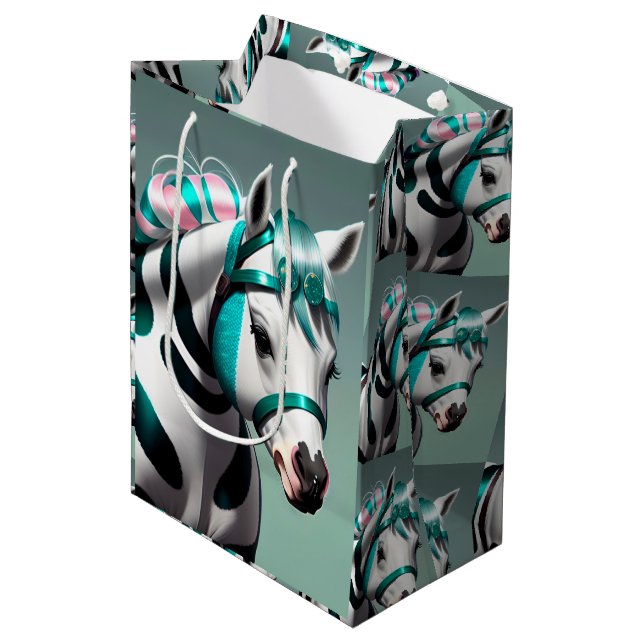 3D Spirit Pony 7 Mittlere Geschenktüte (Vorderseite Schrägansicht)
