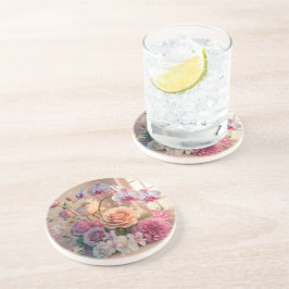 3D Spring Flowers Grußkarte mit Rose Getränkeuntersetzer