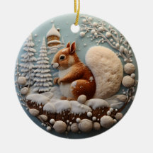 3D Squirrel Chirstmas Animal 