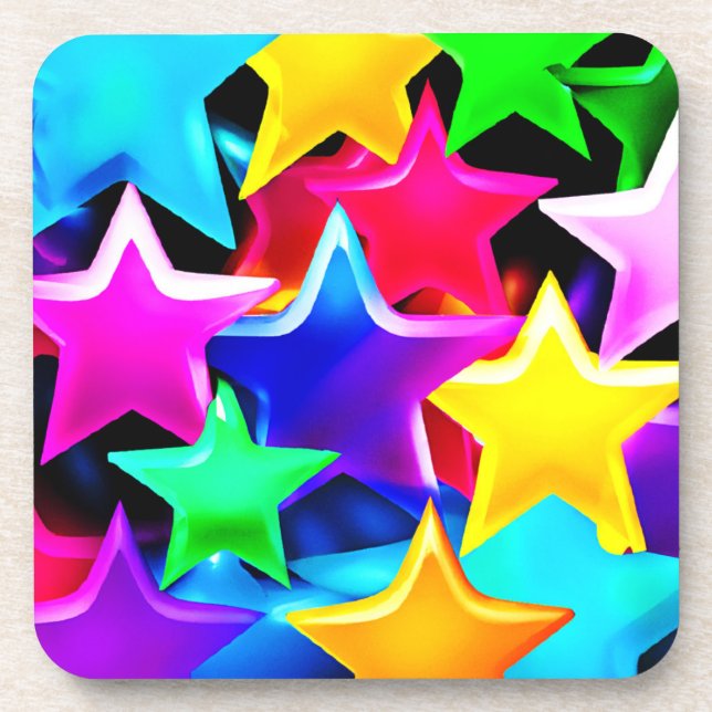 3D Starry Rainbow Pattern Getränkeuntersetzer (Vorderseite)