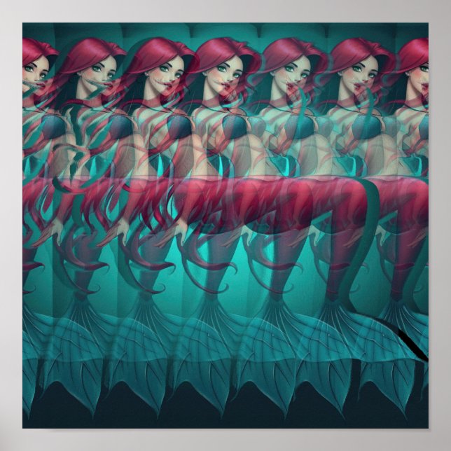 3D Stereogram Mermaid Poster (Vorne)