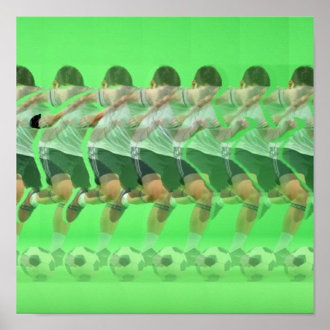 3D-Stereogramm-Fußballposter Poster (Vorne)
