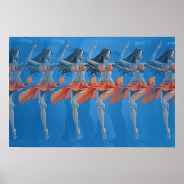 3D-Stereogramm-Tänzer-Plakat Poster (Vorne)