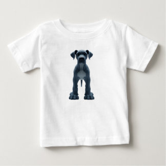 3D stilisierter blauer Dogge-Charakter Baby T-shirt