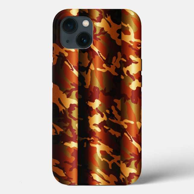 3D Stilvolle Bronze Woodland Camouflage Case-Mate iPhone Hülle (Rückseite)
