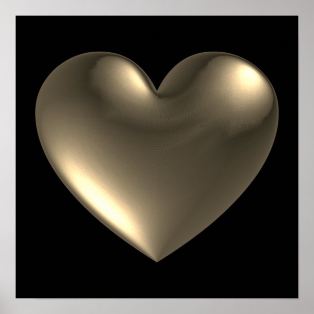 3D Style Herzsymbol Roter Poster (Vorne)