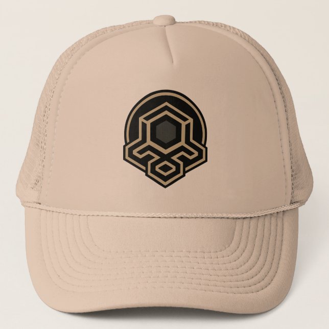 3D Symmetrical Advanced Art Trucker Hat Truckerkappe (Vorderseite)