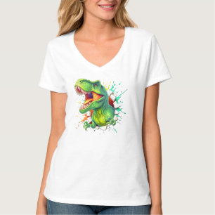 3D T-Rex Dinosaur Wand Smash Jungen T-Shirt