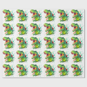 3D T-Rex Dinosaur Wand Smash Jungen T-Shirt Geschenkpapier