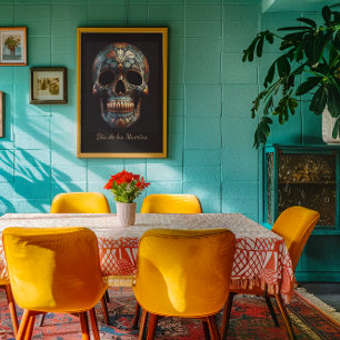 3D Tag des Toten Schädels, Brauch Poster