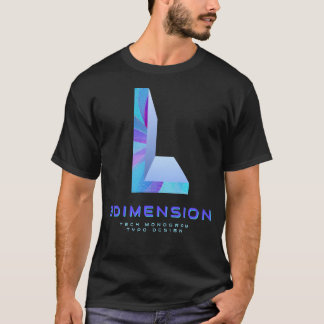 3D-Tech-Buchstabe L Moderne Monogramm-Stilistik T-Shirt