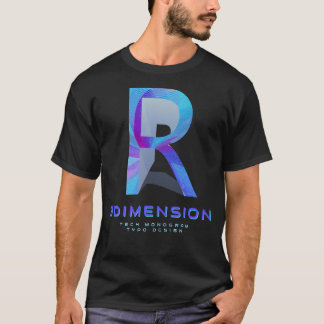 3D-Tech-Letter R Moderne Monogramm-Stilistik T-Shirt