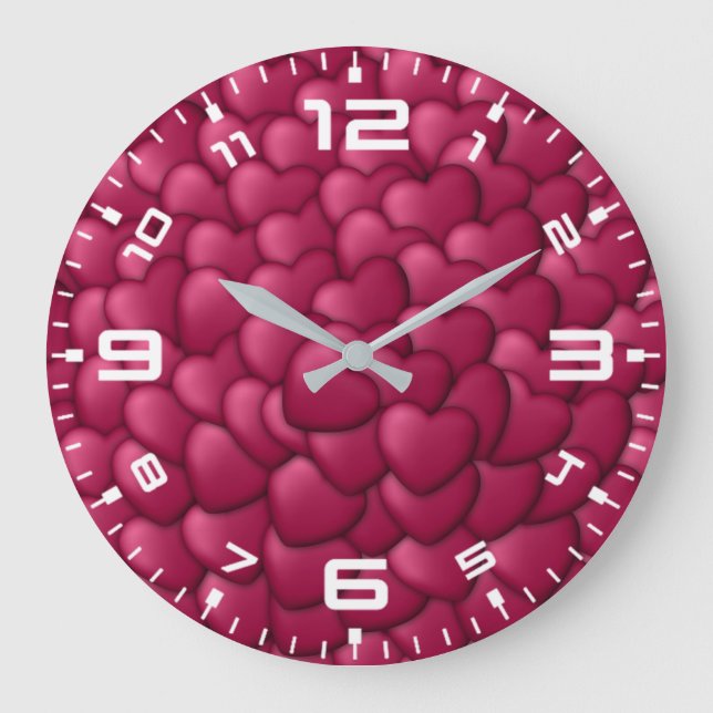 3D-Textur rotes Muster-32322 Große Wanduhr (Vorderseite)