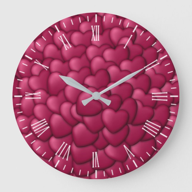 3D-Textur rotes Muster-32322 Große Wanduhr (Vorderseite)