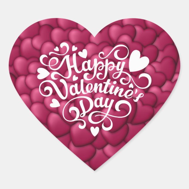 3D-Textur rotes Muster-32322 Herz-Aufkleber (Vorderseite)