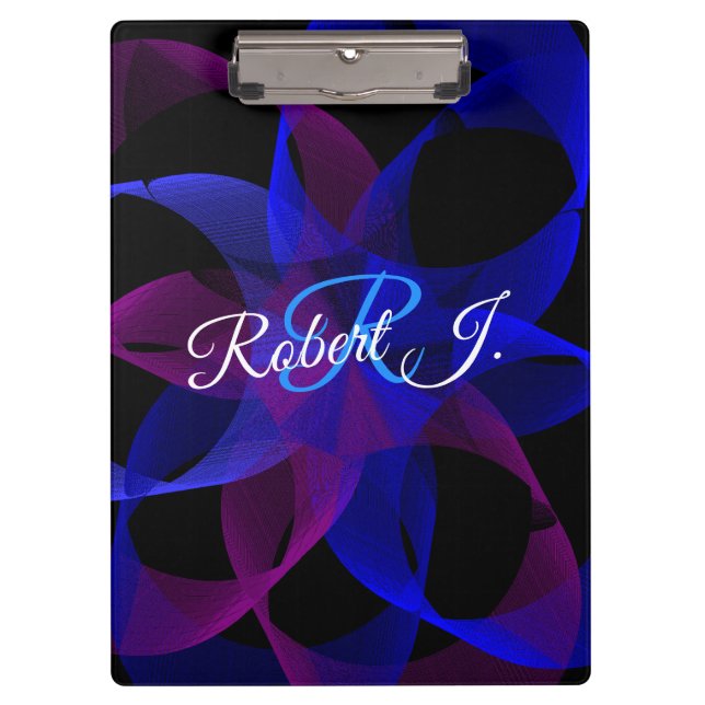 3D To 2D Cylinder Ring Geometric Clipboard Klemmbrett (Vorderseite)