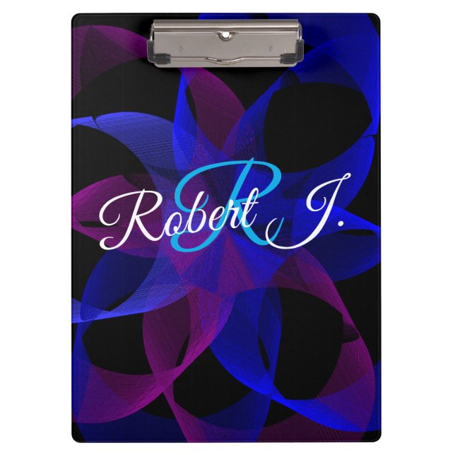 3D To 2D Cylinder Ring Geometric Clipboard Klemmbrett (Vorderseite)