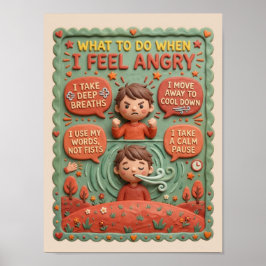 3D-Ton-Angry-Kids-Emotionsmanagement-Bildungsplaka Poster