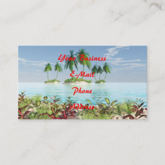 3D tropische Sandy Strand-Palme-Inseln Visitenkarte