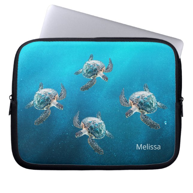 3D Turtles Coastal Laptopschutzhülle (Vorderseite)