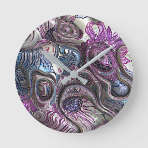 3d Twist 01 Runde Wanduhr