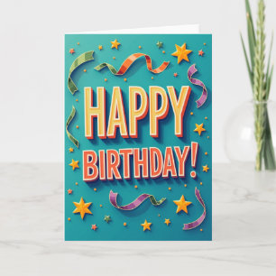 3D-Typografie-Geburtstagskarte Karte