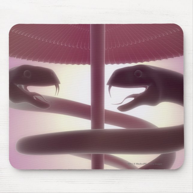 3d übertrug medizinischen Caduceus Mousepad (Vorne)