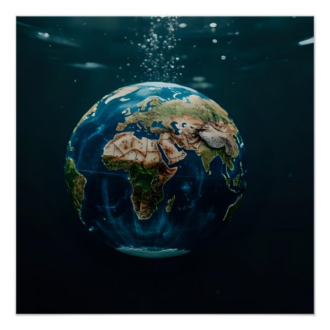 3D Underwater Globe Art - Unterwelt Poster (Vorderseite)